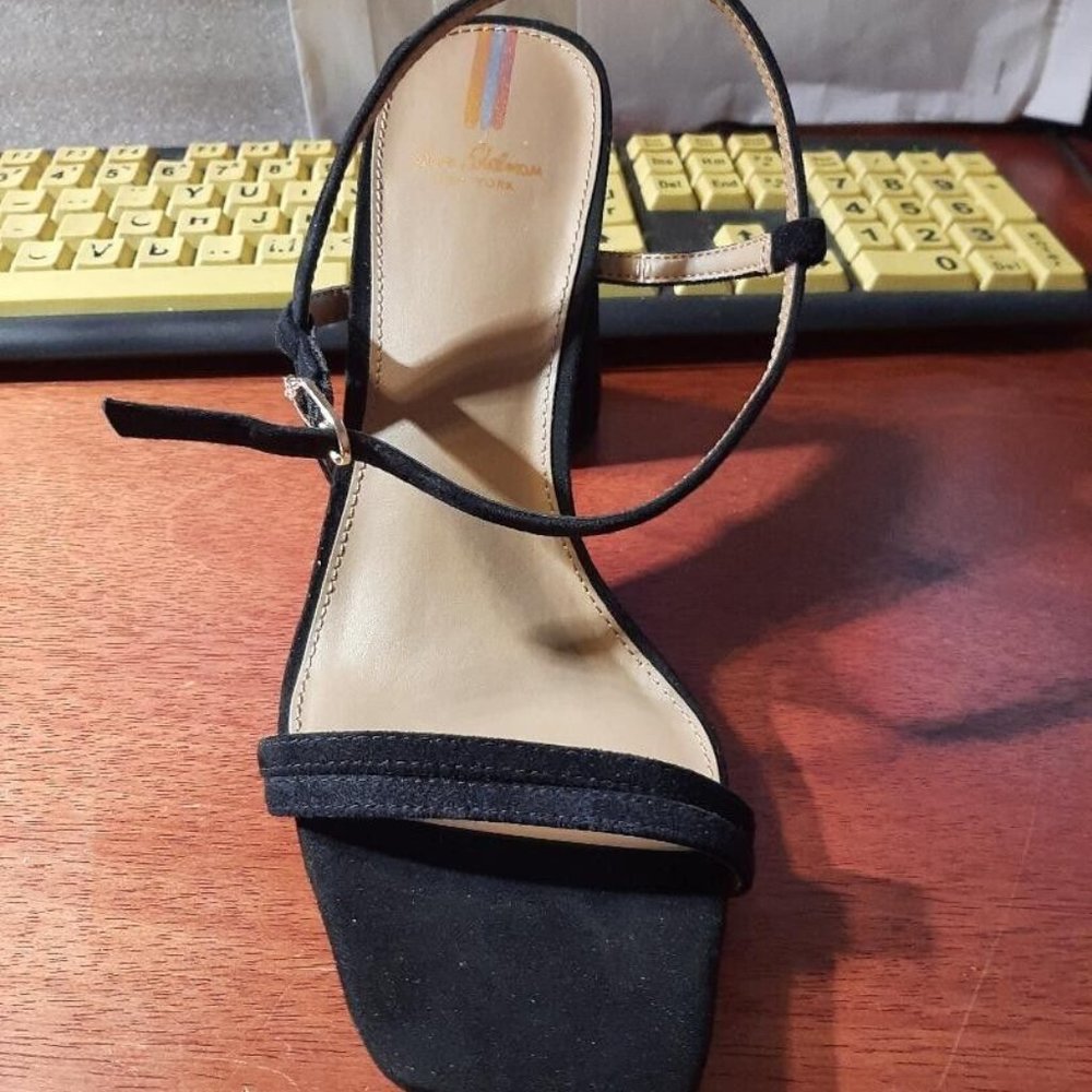 NEW ! Sam Edelman New York Block Heels Sandals Black Suede Size Various